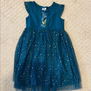 Hanna Andersson Frozen II Anna Blue Floral Embroidered Dress